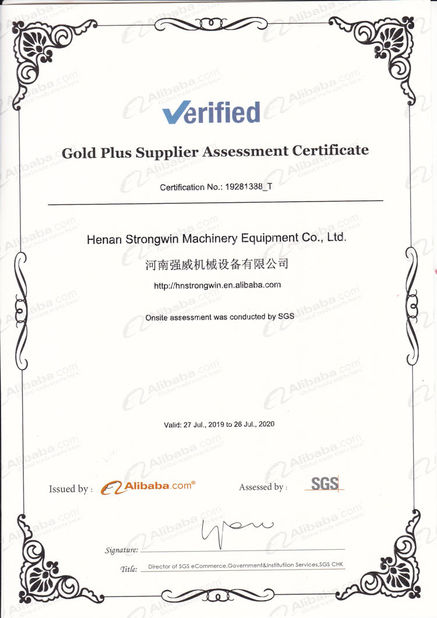 Chiny Henan Strongwin Machinery Equipment Co., Ltd. Certyfikaty